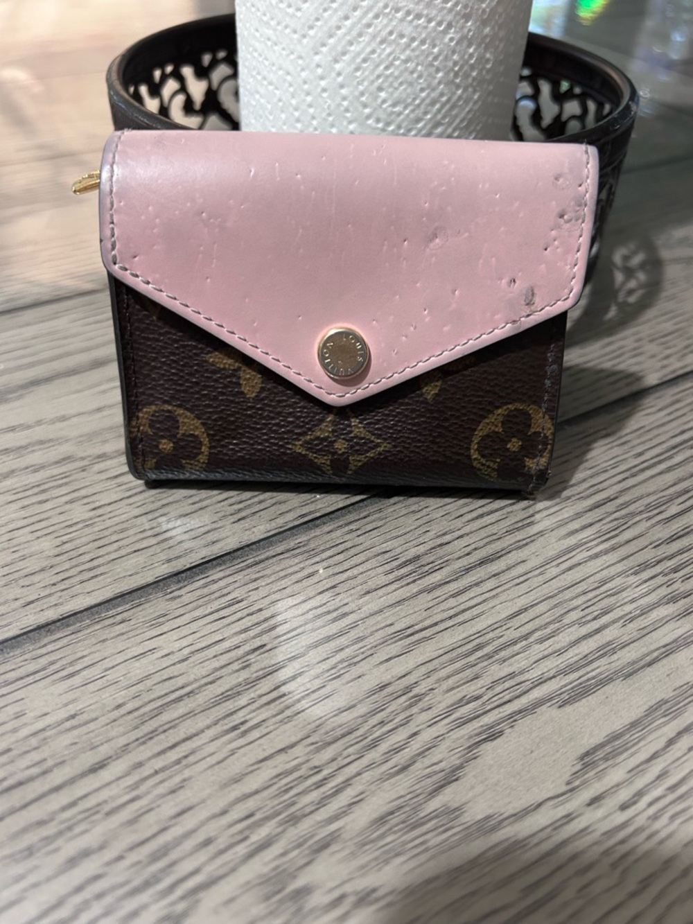 Louis Vuitton Pink & Brown Monogram Mini Wallet